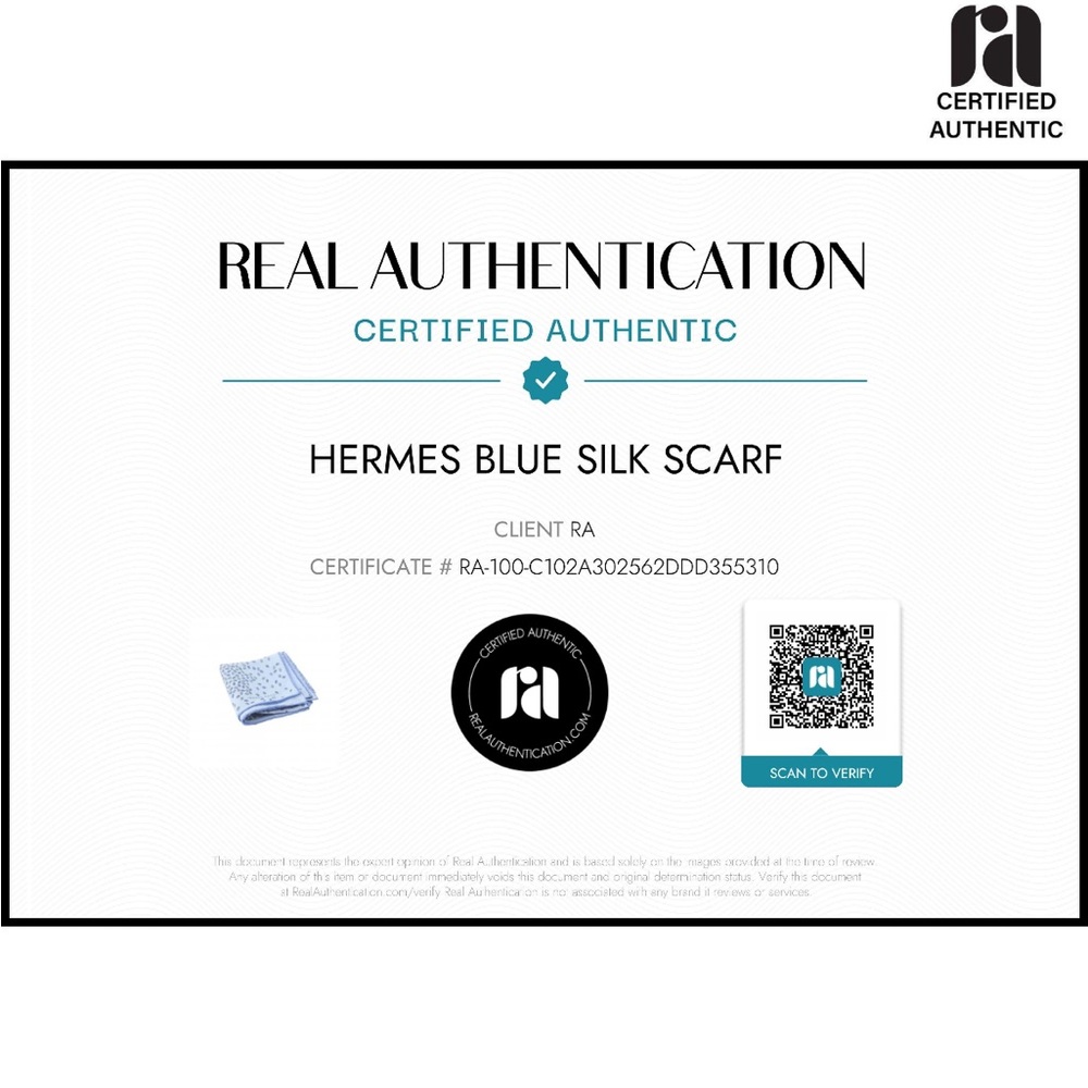 Hermes Sky Blue Patterned Scarf - image 4